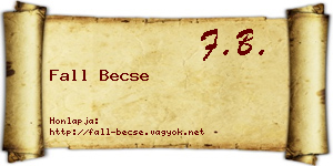 Fall Becse névjegykártya